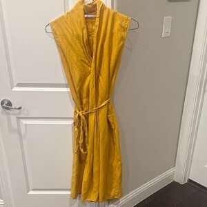Zara Mustard Midi Wrap Dress